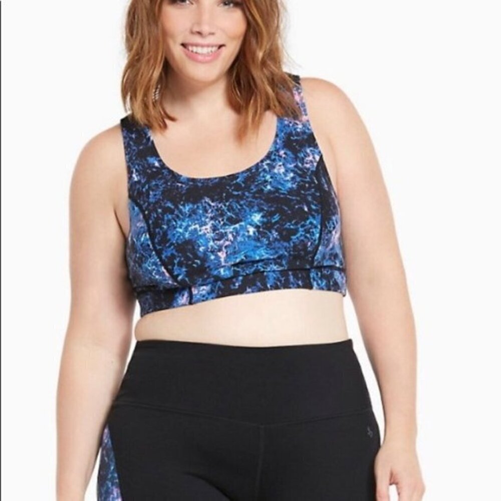 Torrid Active Abstract Print Crossback Sports Bra - image 1